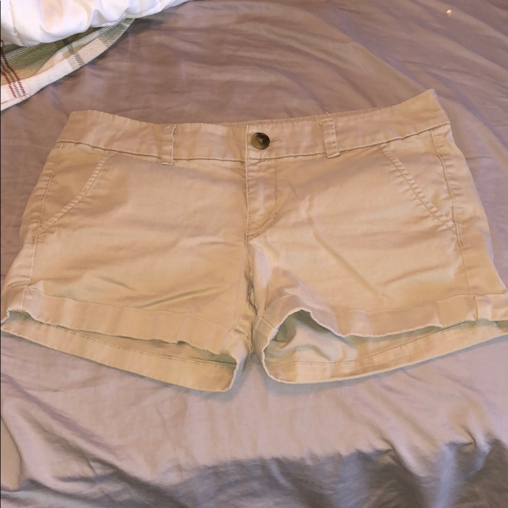 AE khaki midi shorts